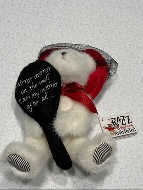 The Razzle Bearies White Plush Bear with Red Hat & Bow